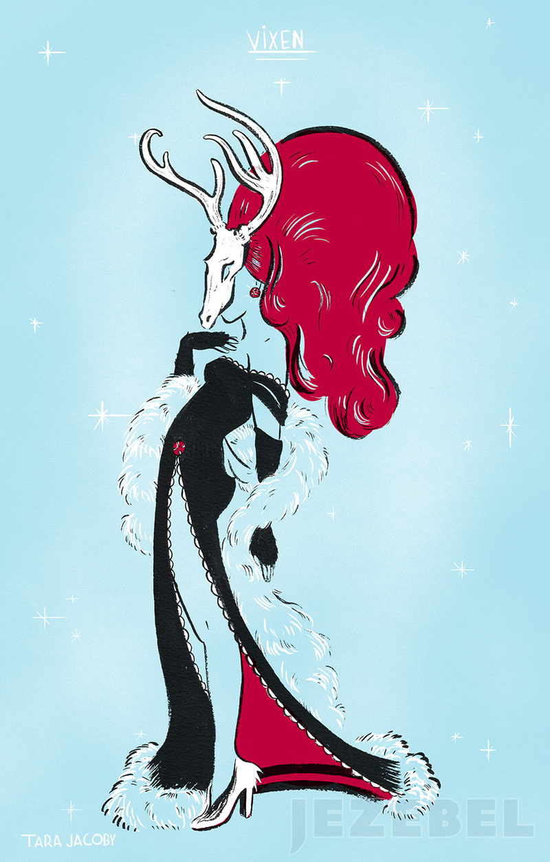 Illustration for article titled Christmas Couture: Santa's Reindeer, Reimagined as Runway Stars